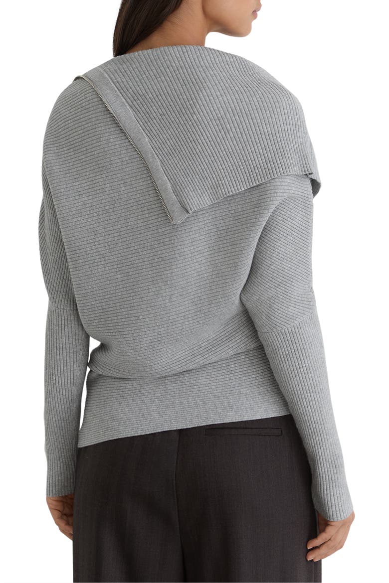 Leena Off the Shoulder Ribbed Sweater, Alternate, color, GREY MARL