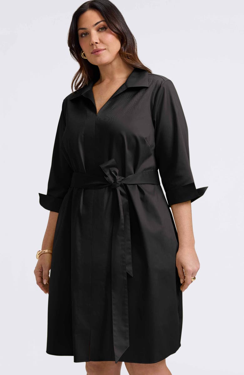 Foxcroft Agnes Belted Shirtdress, Alternate, color, 
