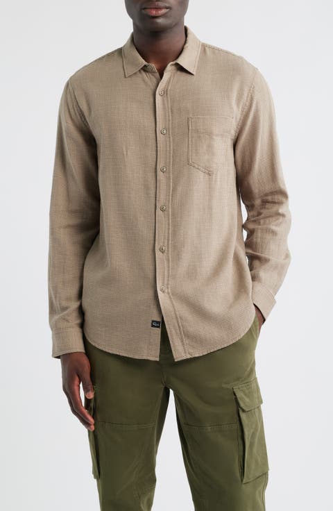 Wyatt Microcheck Cotton Button-Up Shirt
