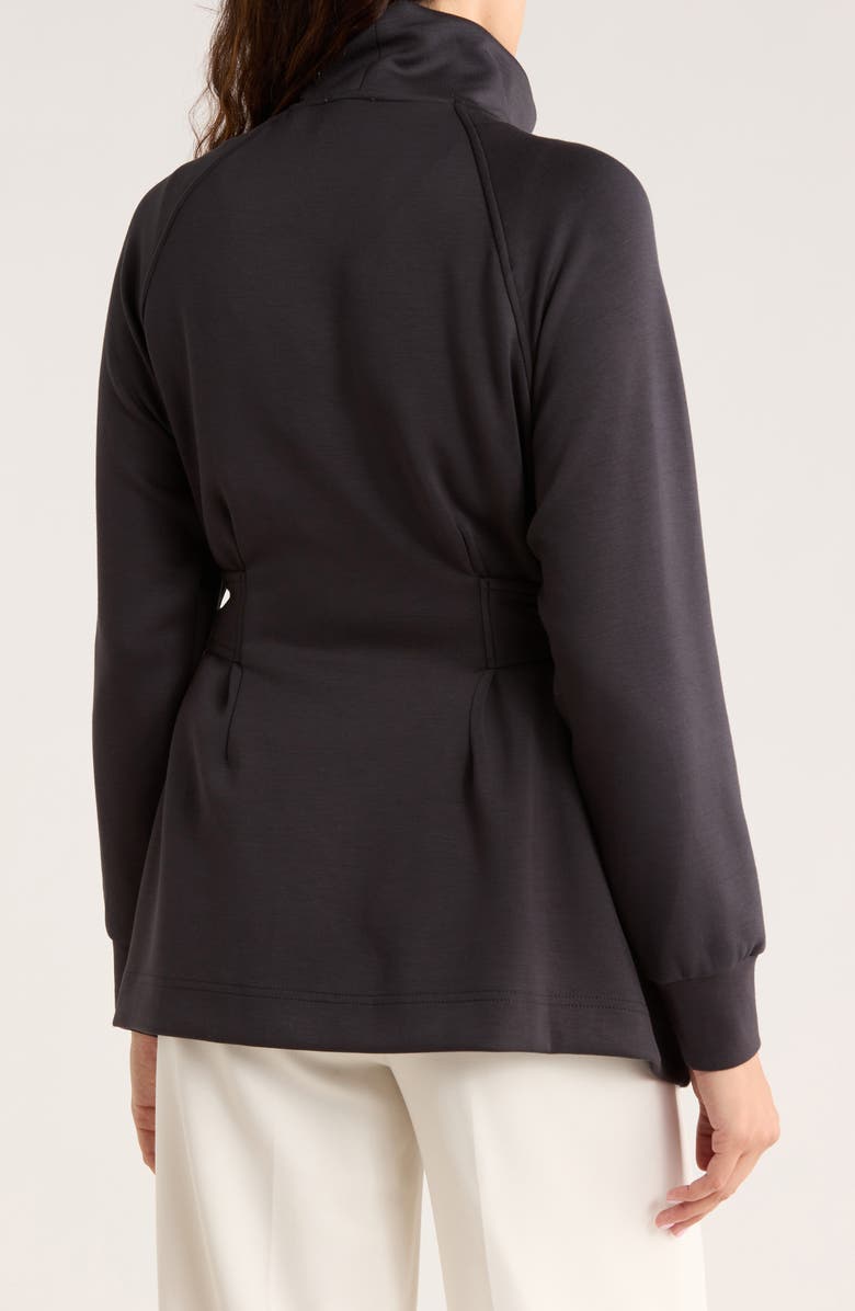 ELIE ELIE TAHARI Raglan Sleeve Tie Belt Jacket, Alternate, color, Carbon Grey