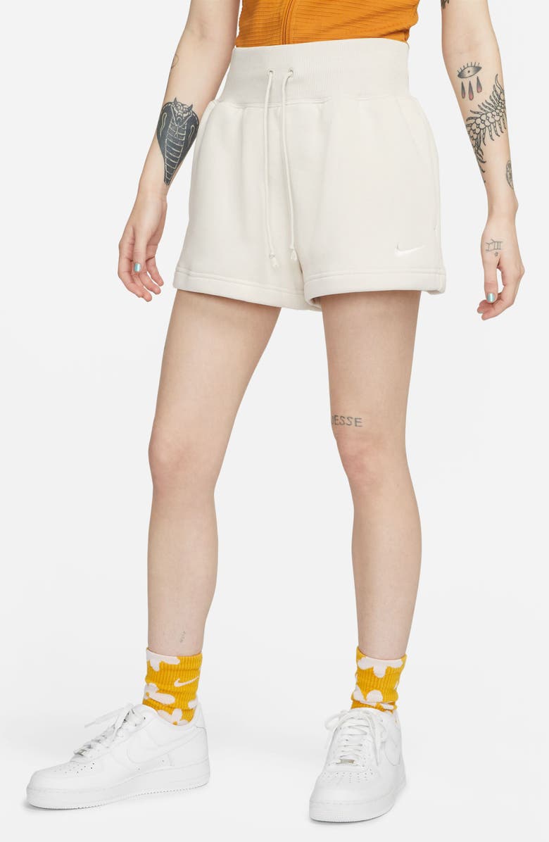 Nike Sportswear Phoenix Fleece Mid-Rise 4-Inch Shorts, Main, color, Ltowbr/Sail