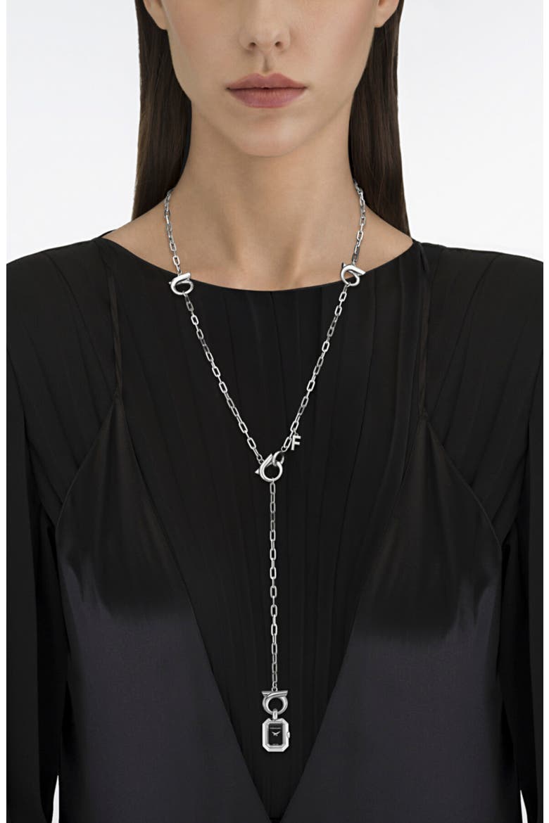 Y-Necklace Pendant Watch, 16.6mm x 21.3mm, Alternate, color, STAINLESS STEEL
