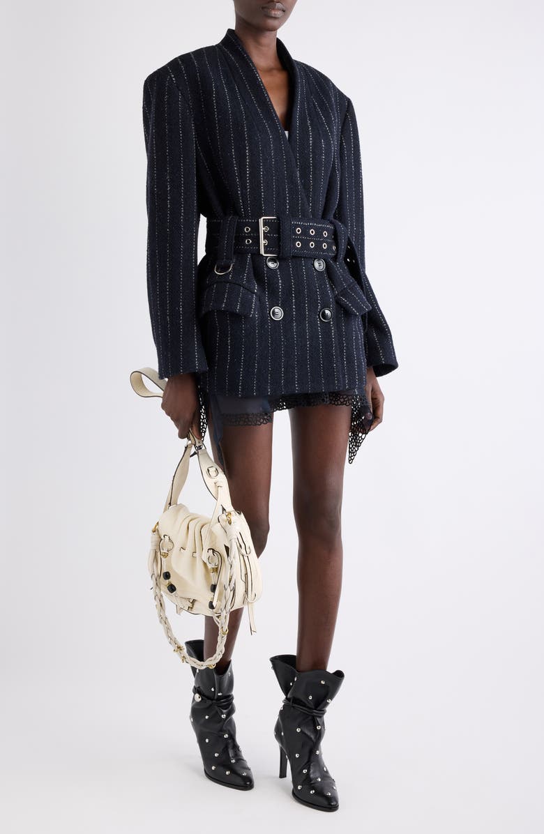 Isabel Marant Ildana Asymmetric Shorts, Alternate, color, Black