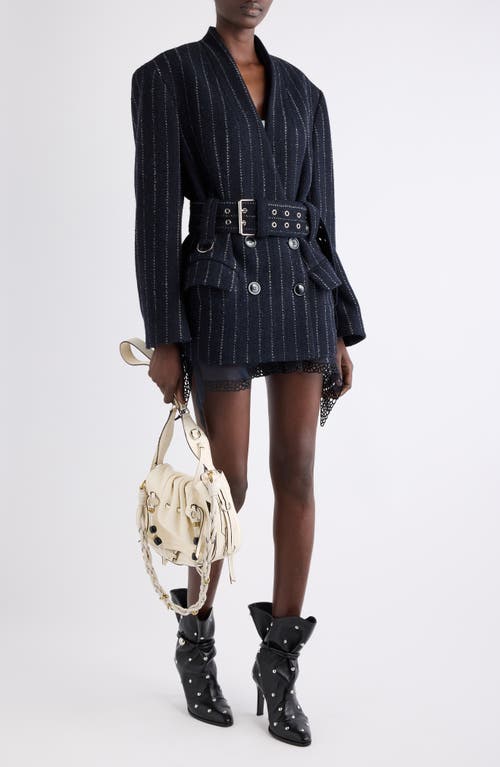 Isabel Marant Fyma Chalk Stripe Virgin Wool Blazer In Black