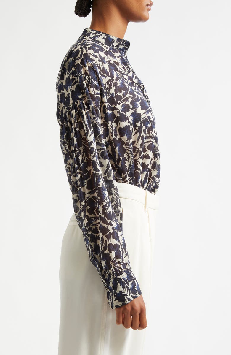 A.L.C. Dylan Floral Print Long Sleeve Shirt, Alternate, color, Navy/ Cream