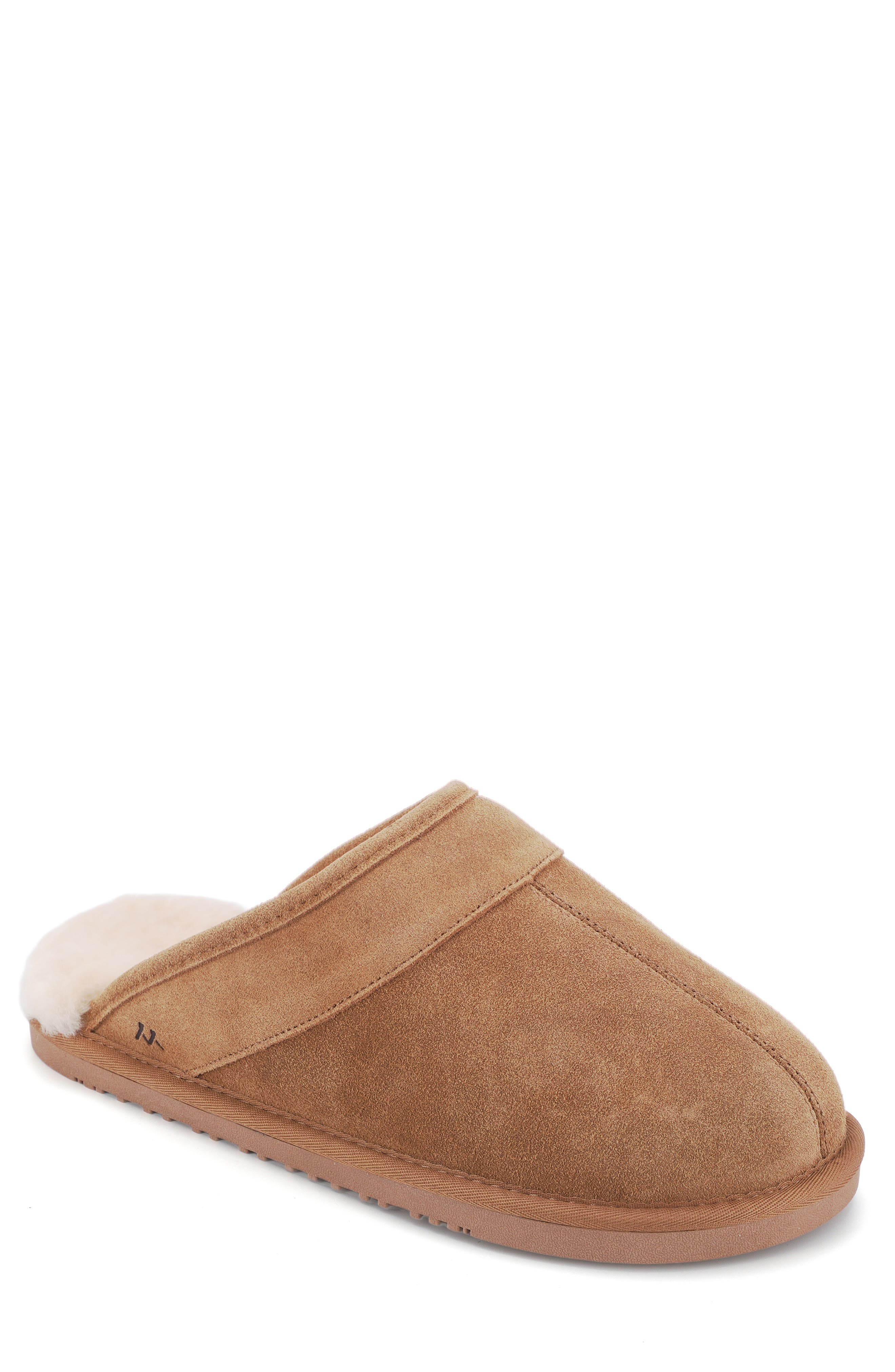 Mykos Edward Faux Shearling Lined Slipper, Main, color, Chestnut