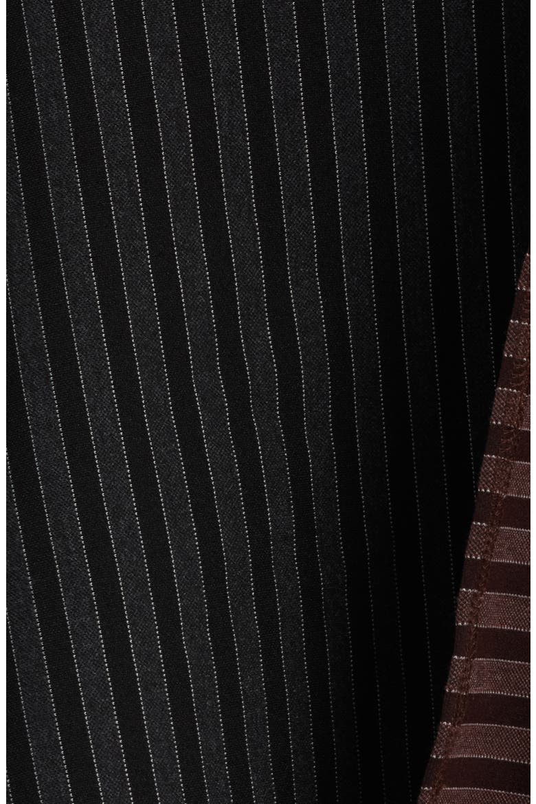 Promesa Pinstripe Flared Midi Skirt, Alternate, color, CHOCOLAT