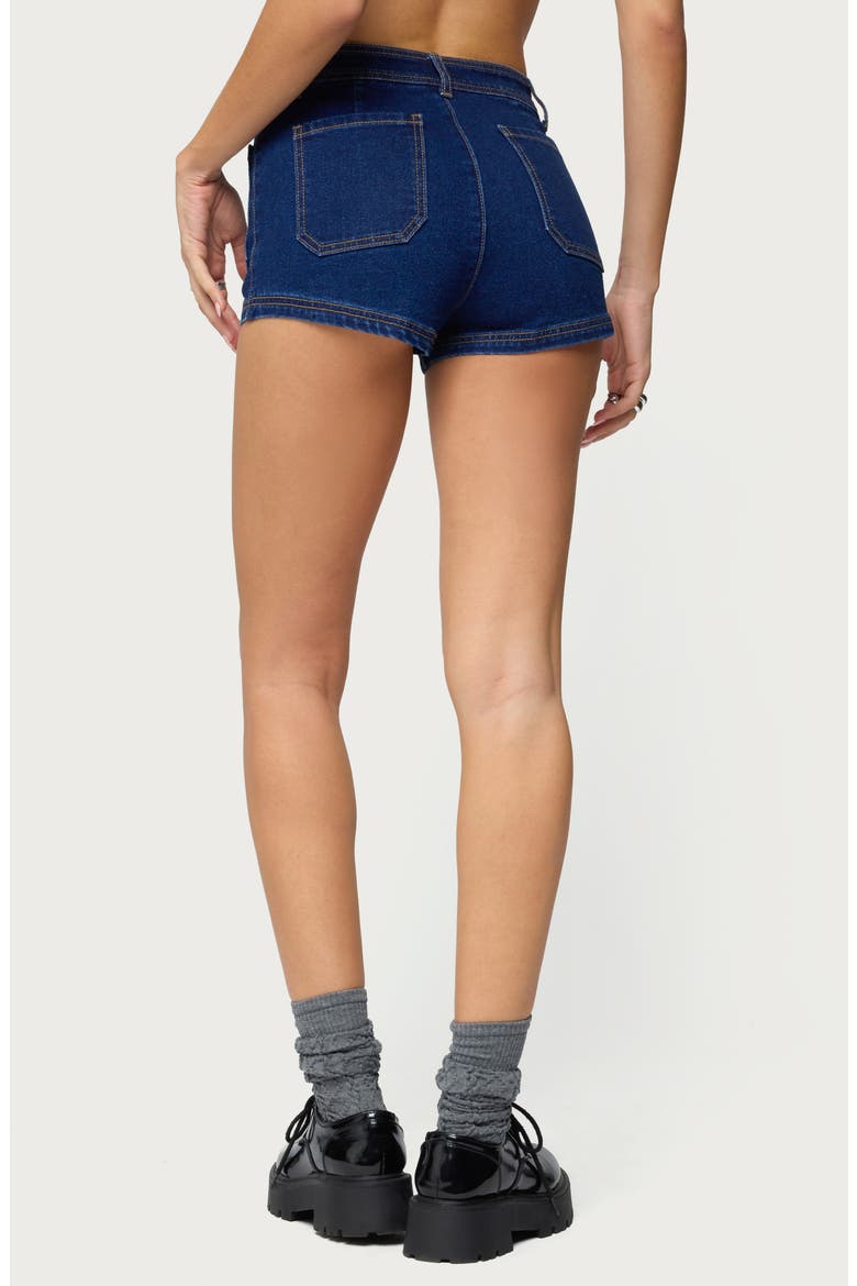 Saren High Waist Denim Micro Shorts, Alternate, color, DARK-BLUE