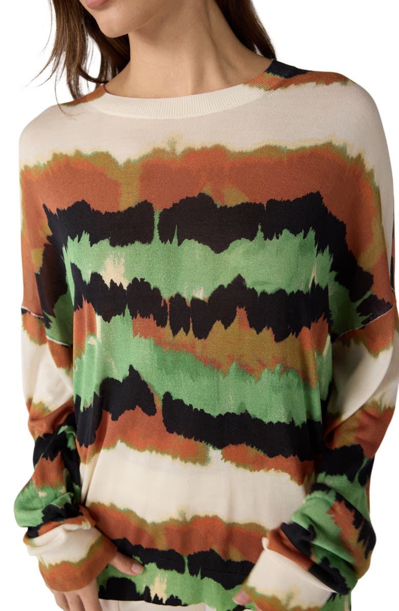 Diane von Furstenberg Royce Abstract Oversize Sweater, Alternate, color, Caterpillar Ivory