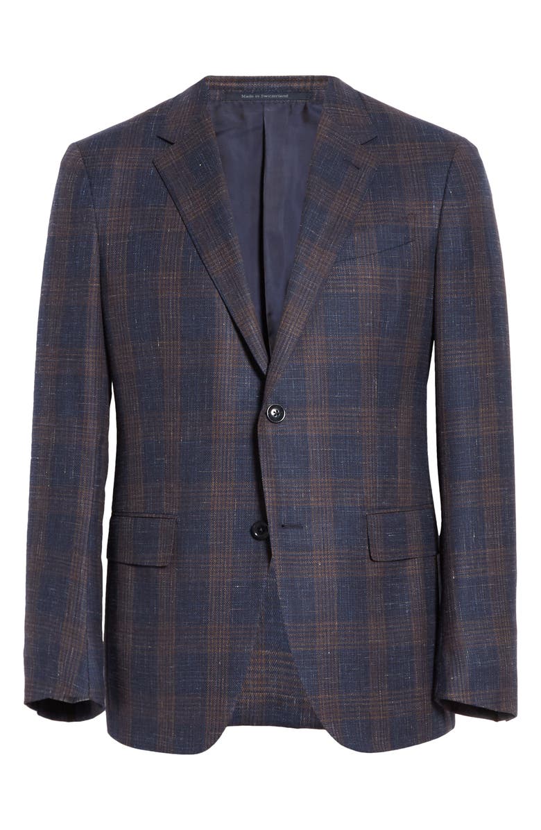 ZEGNA Milano Easy Classic Fit Plaid Sport Coat, Alternate, color,