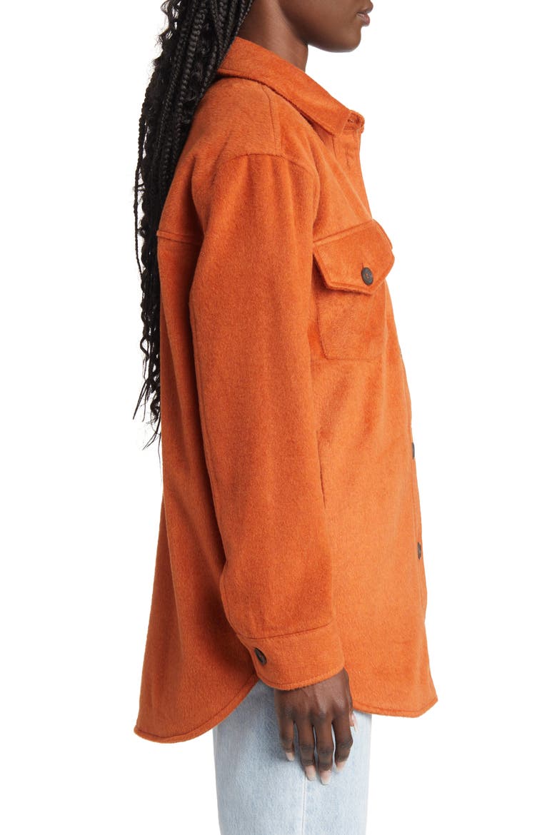 Plaid Flannel Shacket, Alternate, color, BOMBAY BROWN