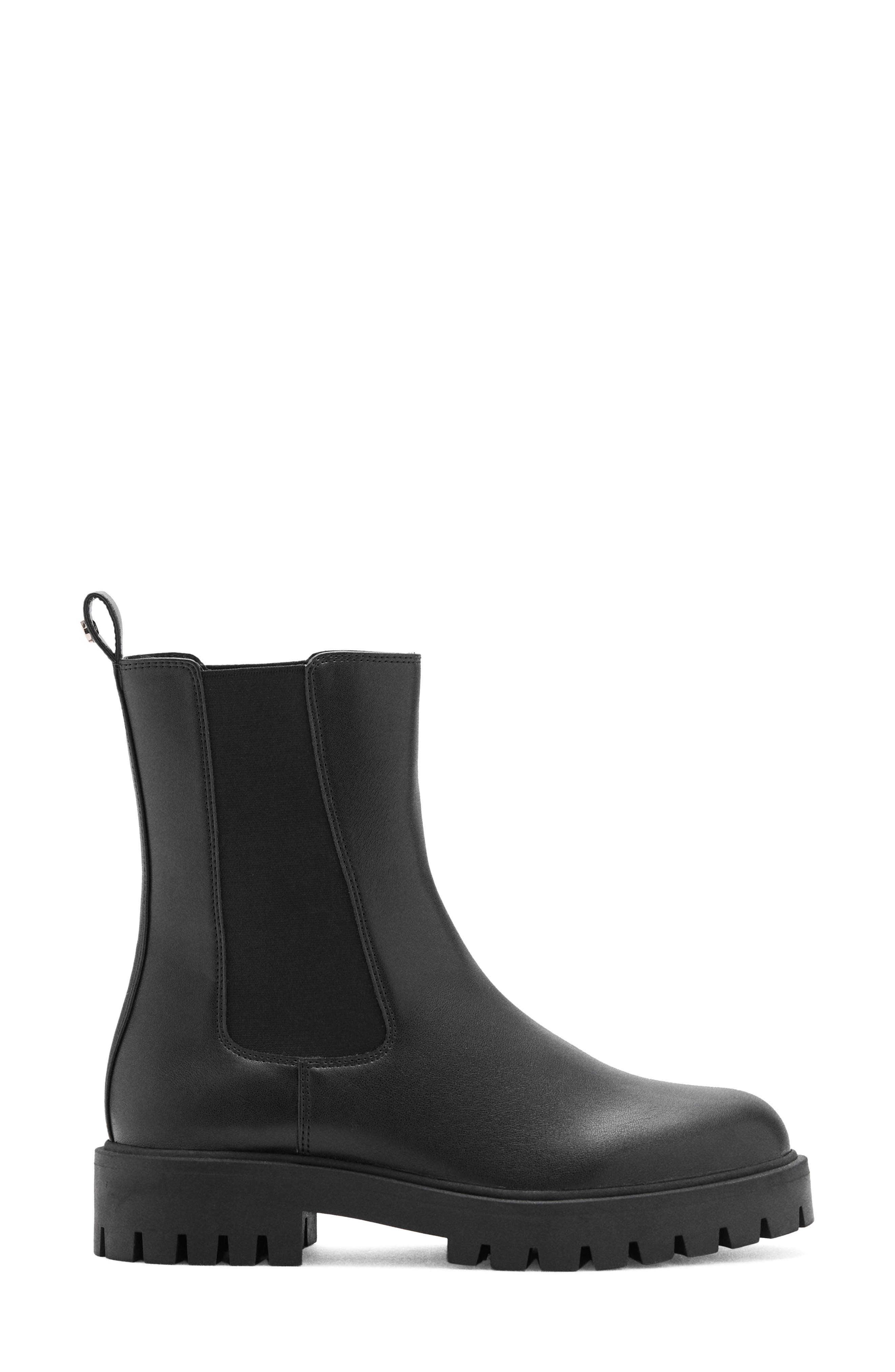 Lug Sole Chelsea Boot, Alternate, color, BLACK