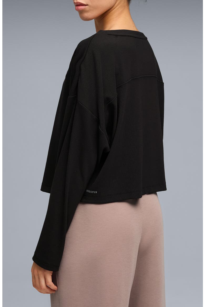 CLOUDSPUN Rib Slouch T-Shirt, Alternate, color, PUMA BLACK
