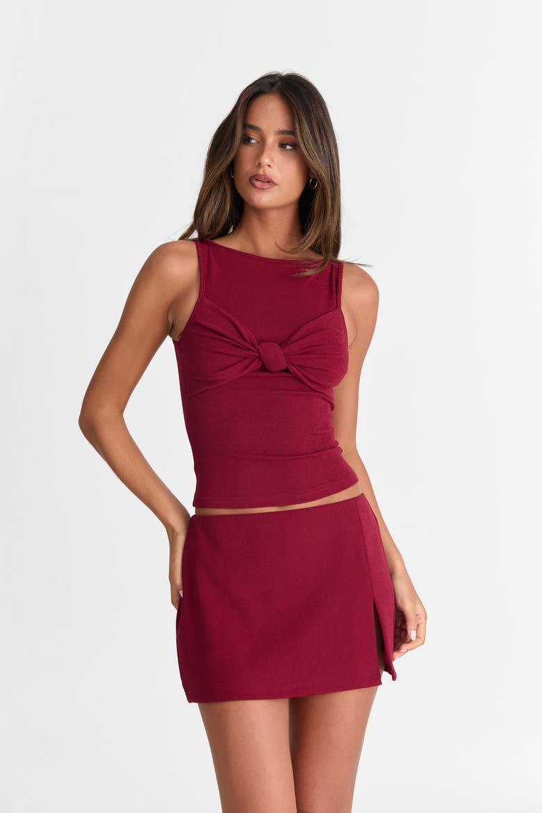Isla Mini Skirt, Alternate, color, Ruby