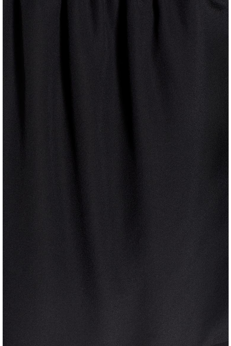 Olivia Palermo + Chelsea28 Silk Off the Shoulder Peasant Top, Alternate, color, BLACK