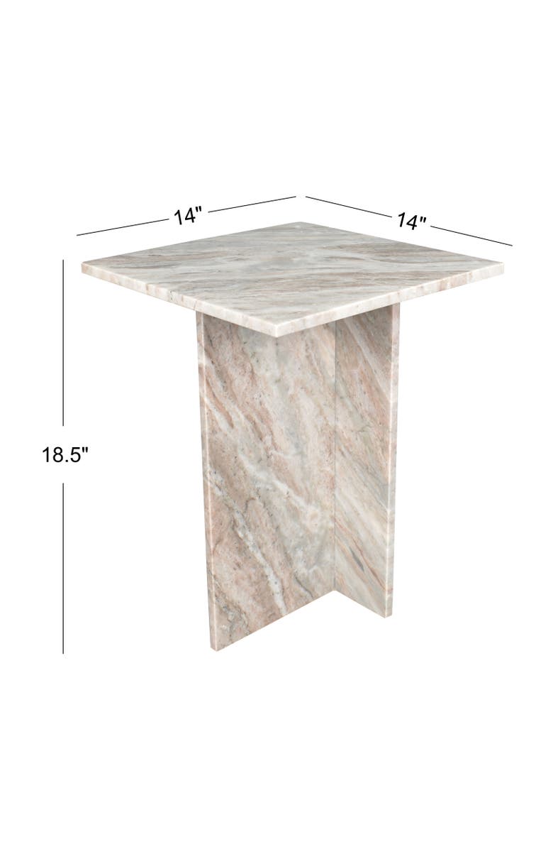 JONATHAN Y Cecil 18.5" Contemporary Natural Marble Handmade T-Shaped End Table, Alternate, color, Gray/Beige