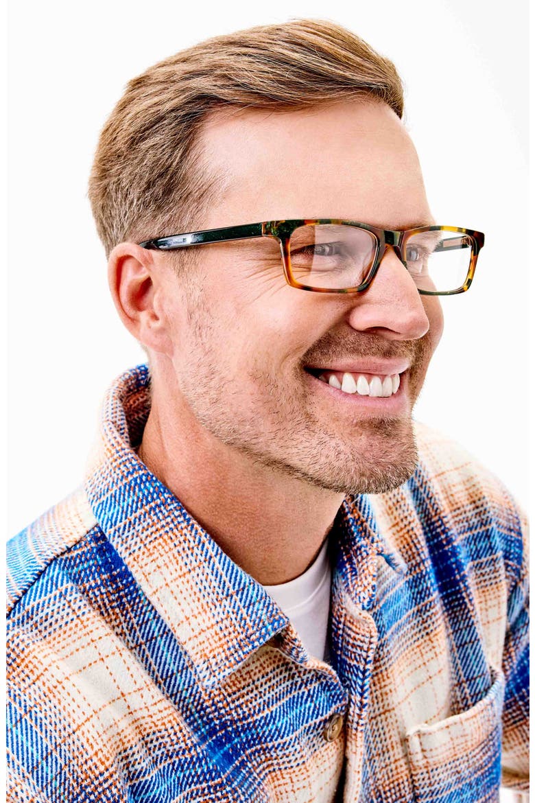 Number Cruncher 53mm Rectangular Reading Glasses, Alternate, color, GREEN / BROWN TORTOISE FOREST