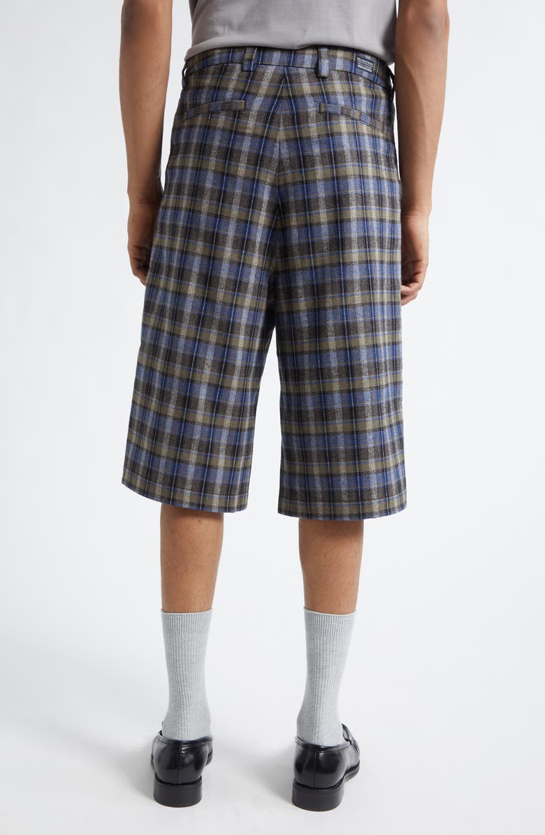 ERL Gender Inclusive Check Cotton Blend Shorts, Alternate, color, Grey Check