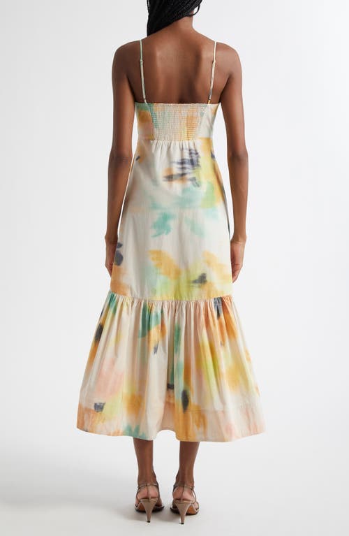 A.l.c Lindsey Ruched Fit-and-flare Midi Dress In Floral Multi