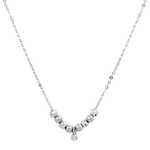 MOVEABLE BEADED DIAMOND DROP NECKLACE