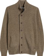 Barbour Wool Button 
Zip Front Cardigan