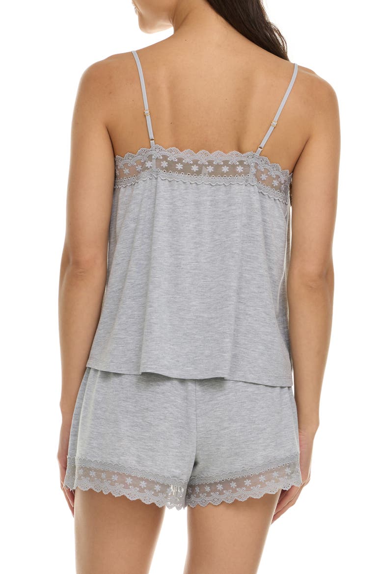 Maven Lace Trim Jersey Short Pajamas, Alternate, color, HEATHER GRAY