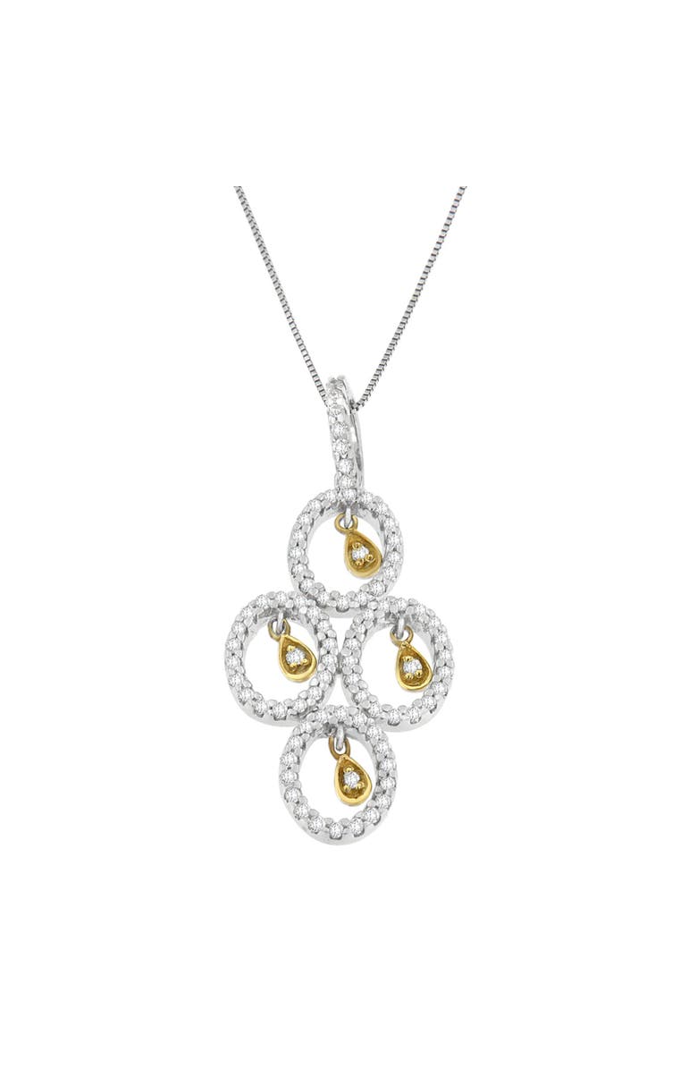 Haus of Brilliance 14K Two- Toned Gold 2/5 cttw Round Diamond Pendant Necklace, Alternate, color, Yellow