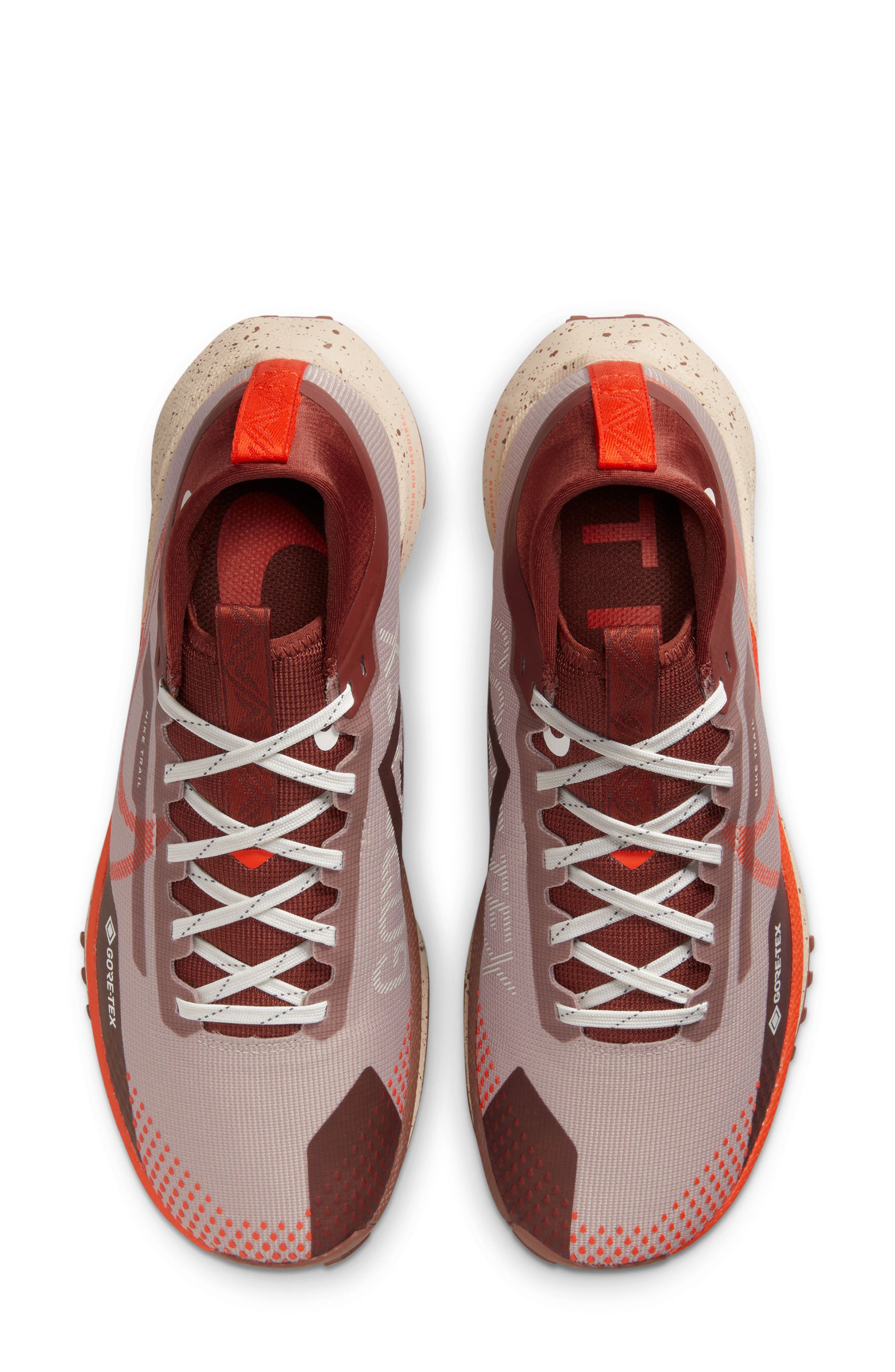React Pegasus Trail 4 Gore-Tex® Waterproof Running Shoe, Alternate, color, TAUPE/ RED/ SAIL