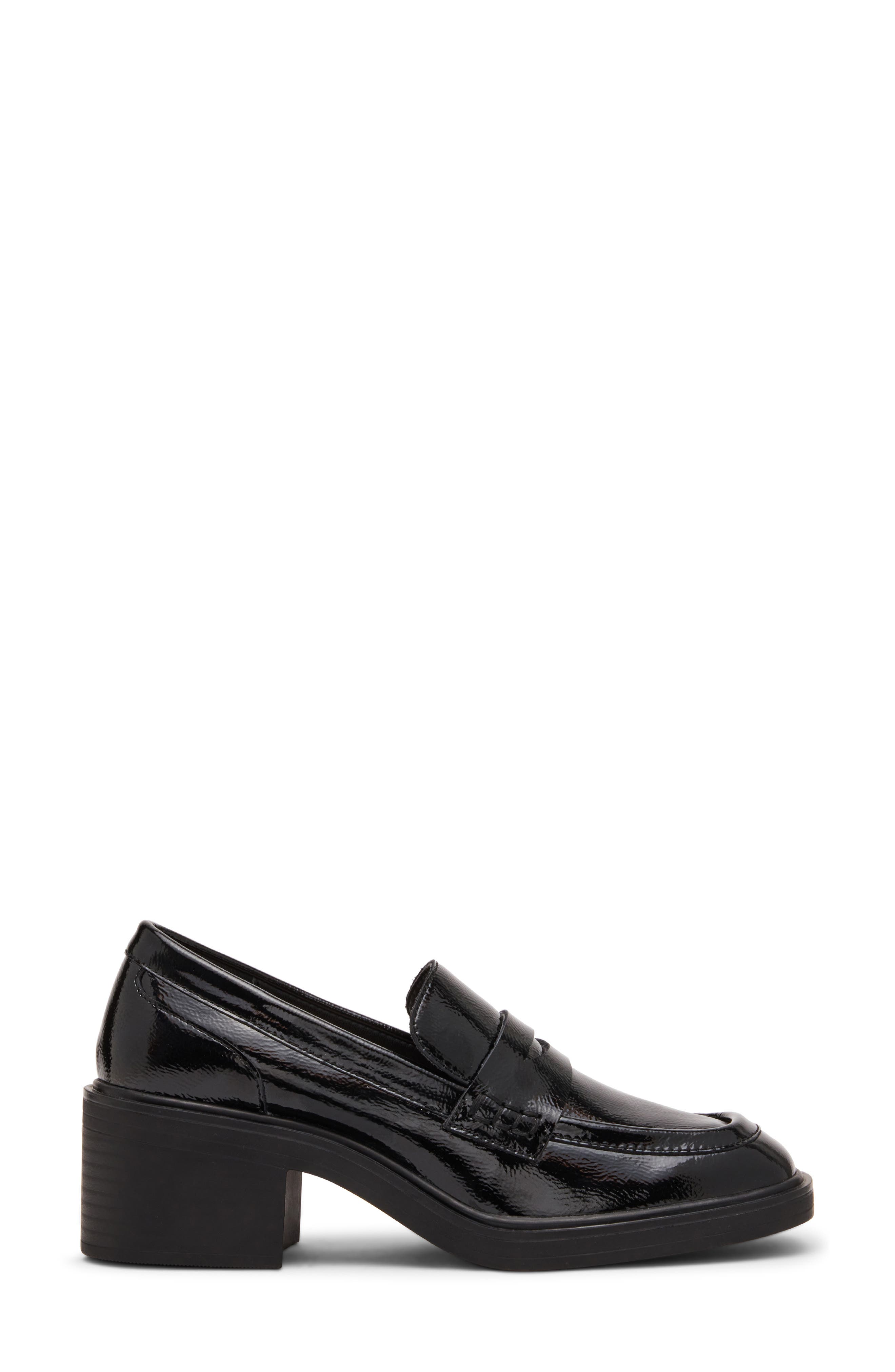 Bruna Leather Penny Loafer, Alternate, color, BLACK LEATHER