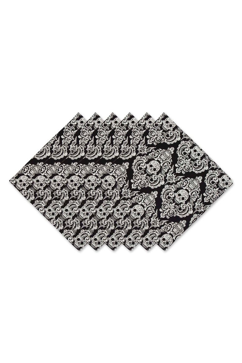 Hallowen Print Napkin Set/6, Main, color, Graveyard Damask