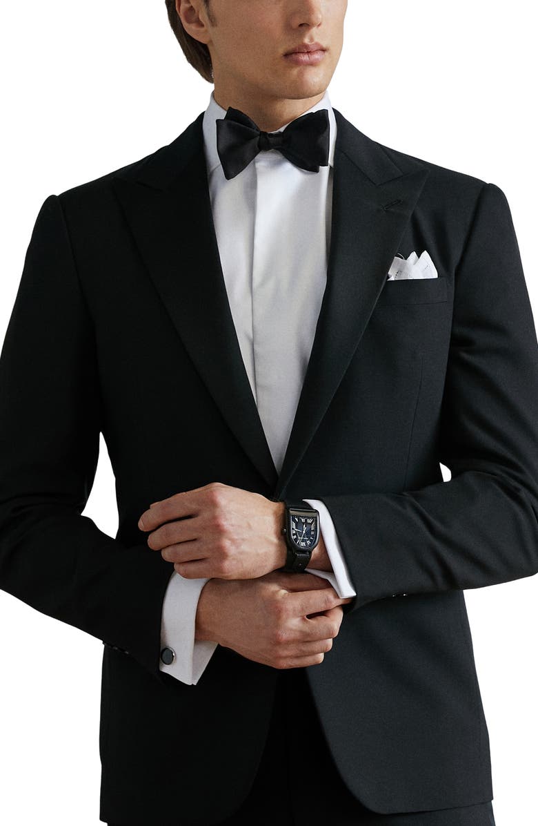 Ralph Lauren Purple Label Gregory Hand Tailored Wool Tuxedo, Main, color, Black