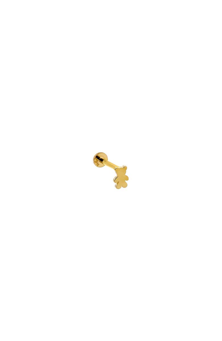 BY ADINA EDEN Tiny Teddy Bear Threaded Stud Earring 14K, Main, color, 