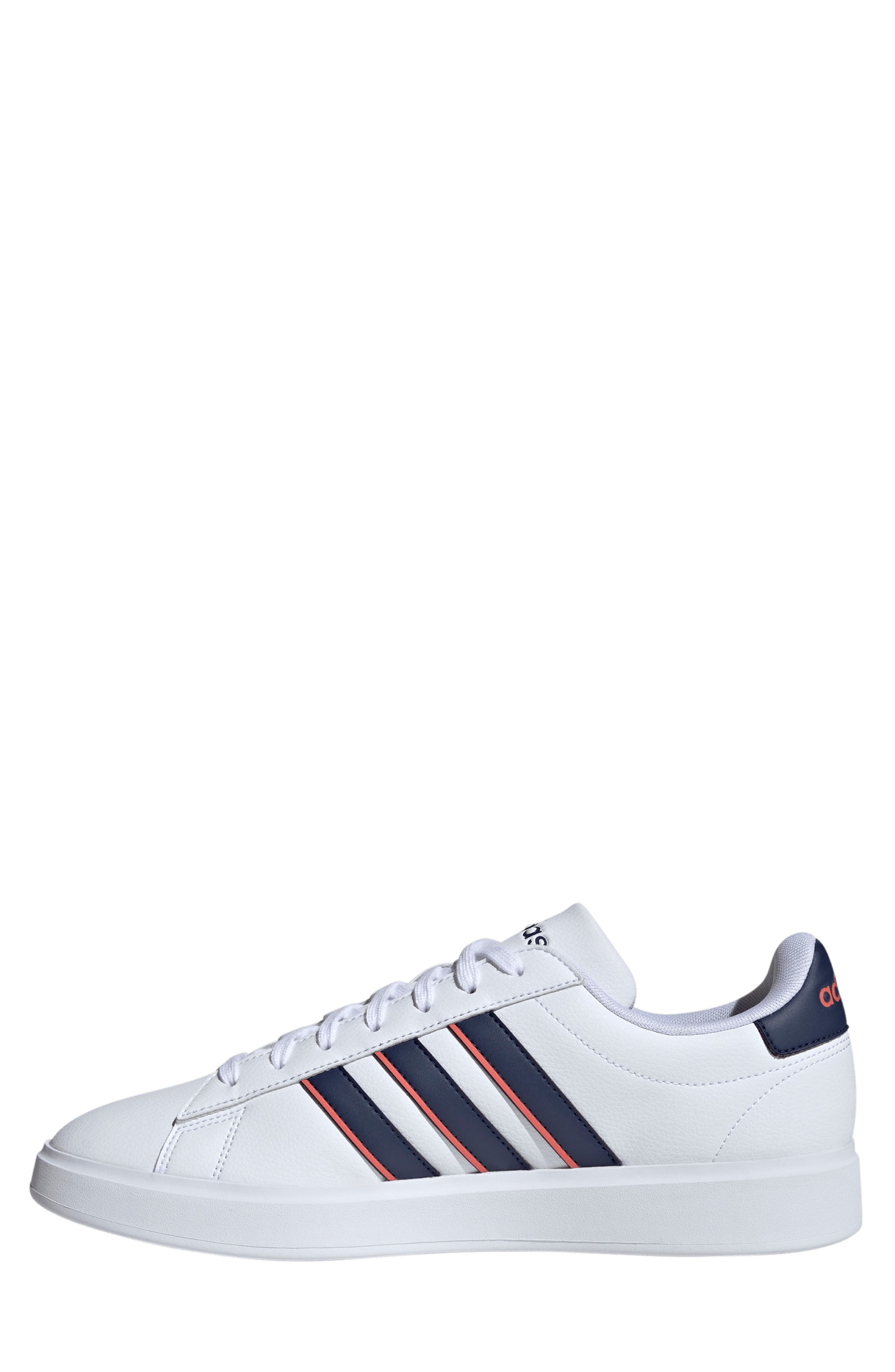 adidas Grand Court 2.0 Sneaker, Alternate, color, White/ Dark Blue/ Scarlet