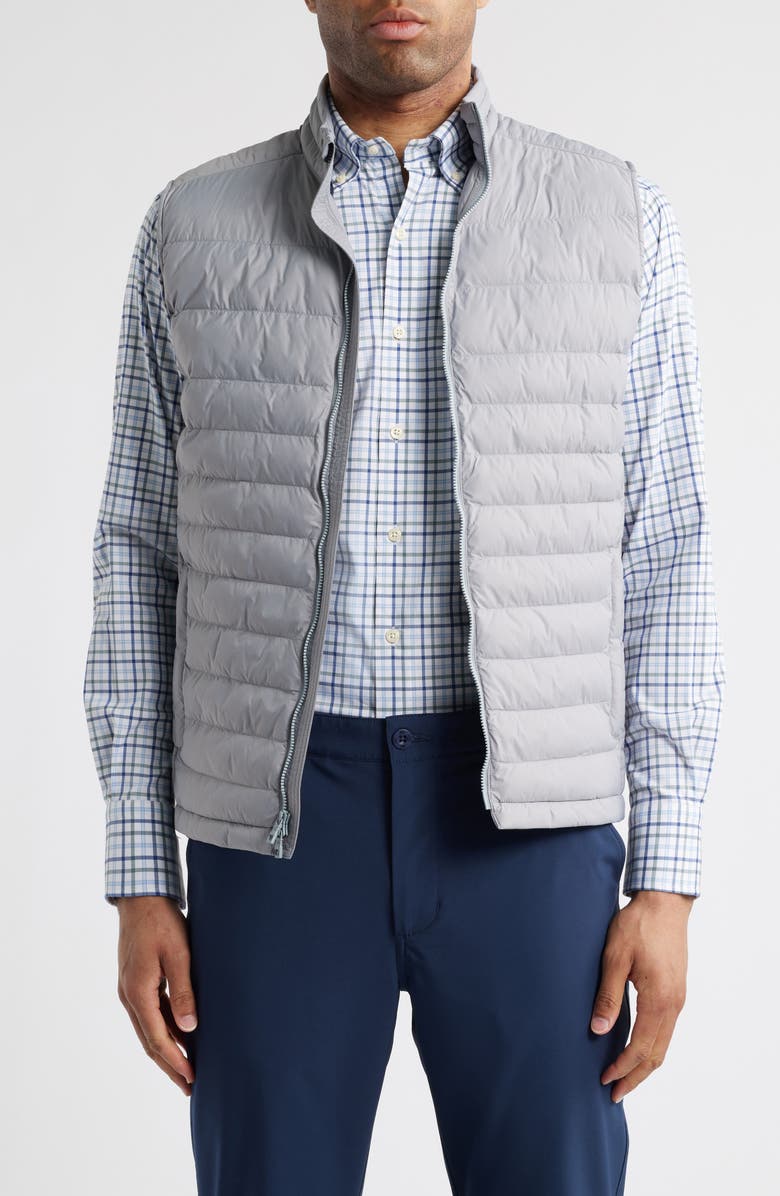 Peter Millar All Course Quilted Puffer Vest, Main, color, Gale Grey
