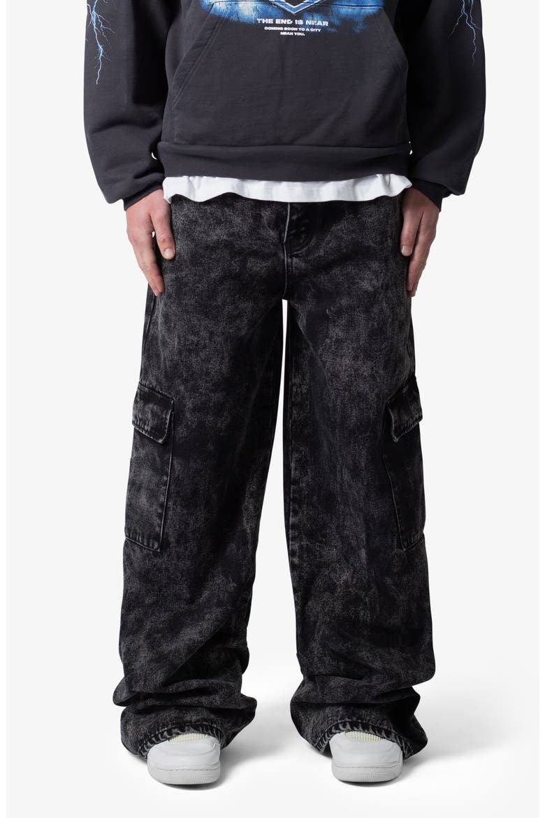 Void Baggy Cargo Jeans, Main, color, WASHED BLACK