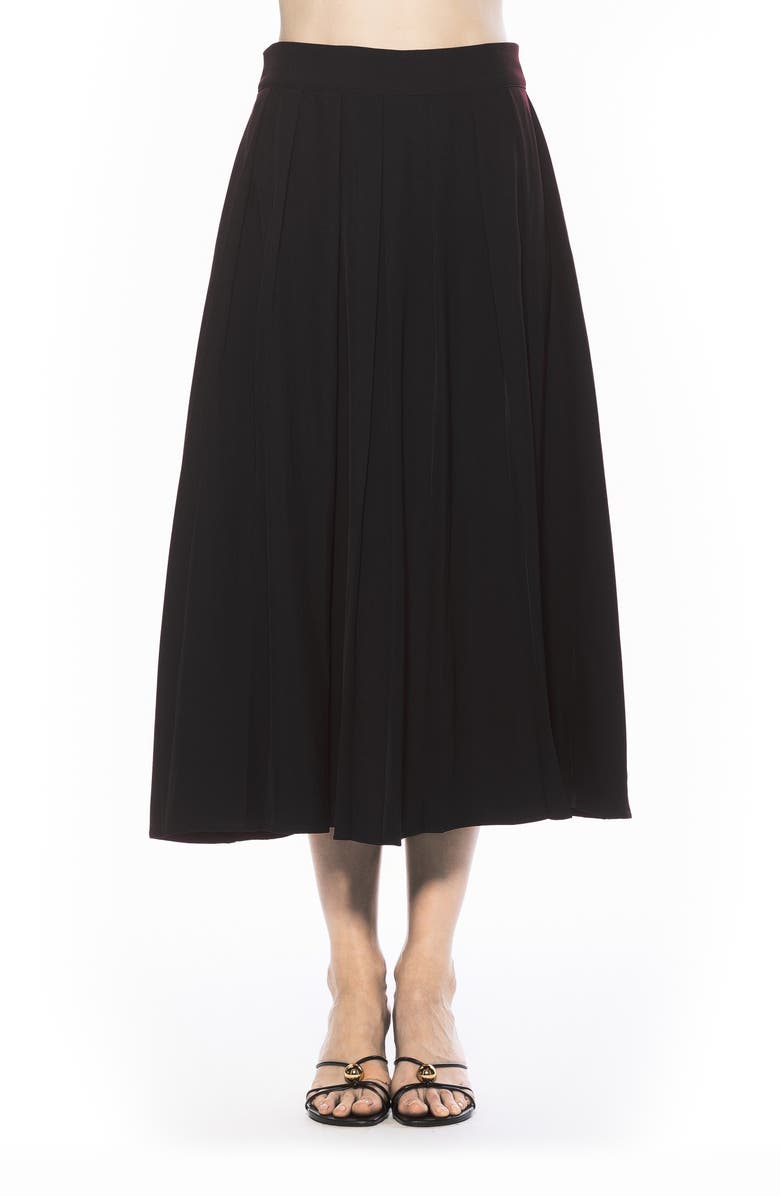 Alexia Admor Oren Pleated Midi Skirt, Main, color, Black
