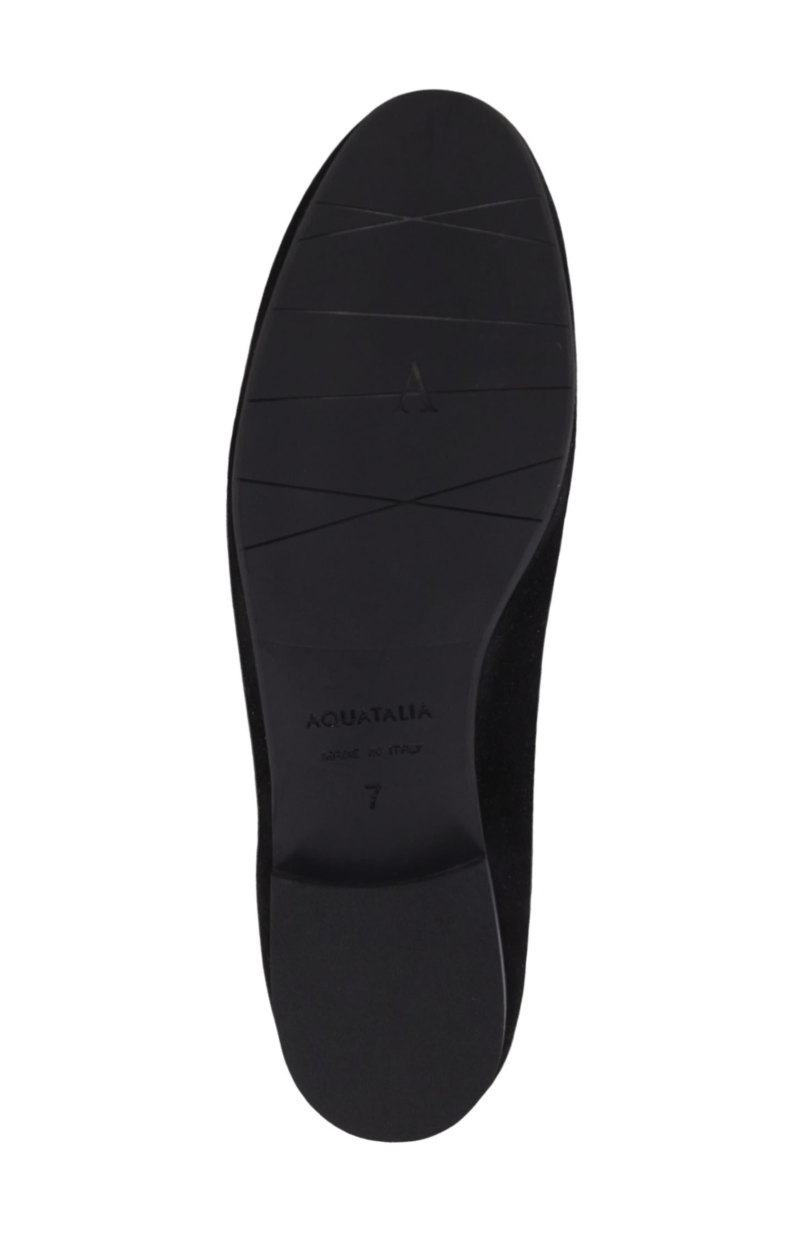 Aquatalia Calandra Weatherproof Flat, Alternate, color, Black Suede