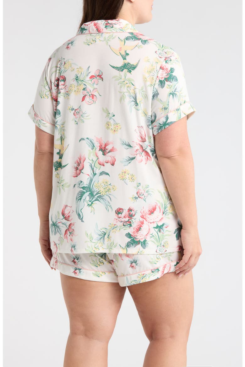 Moonlight Eco Short Pajamas, Alternate, color, IVORY- CORAL ORANGE BLOSSOM