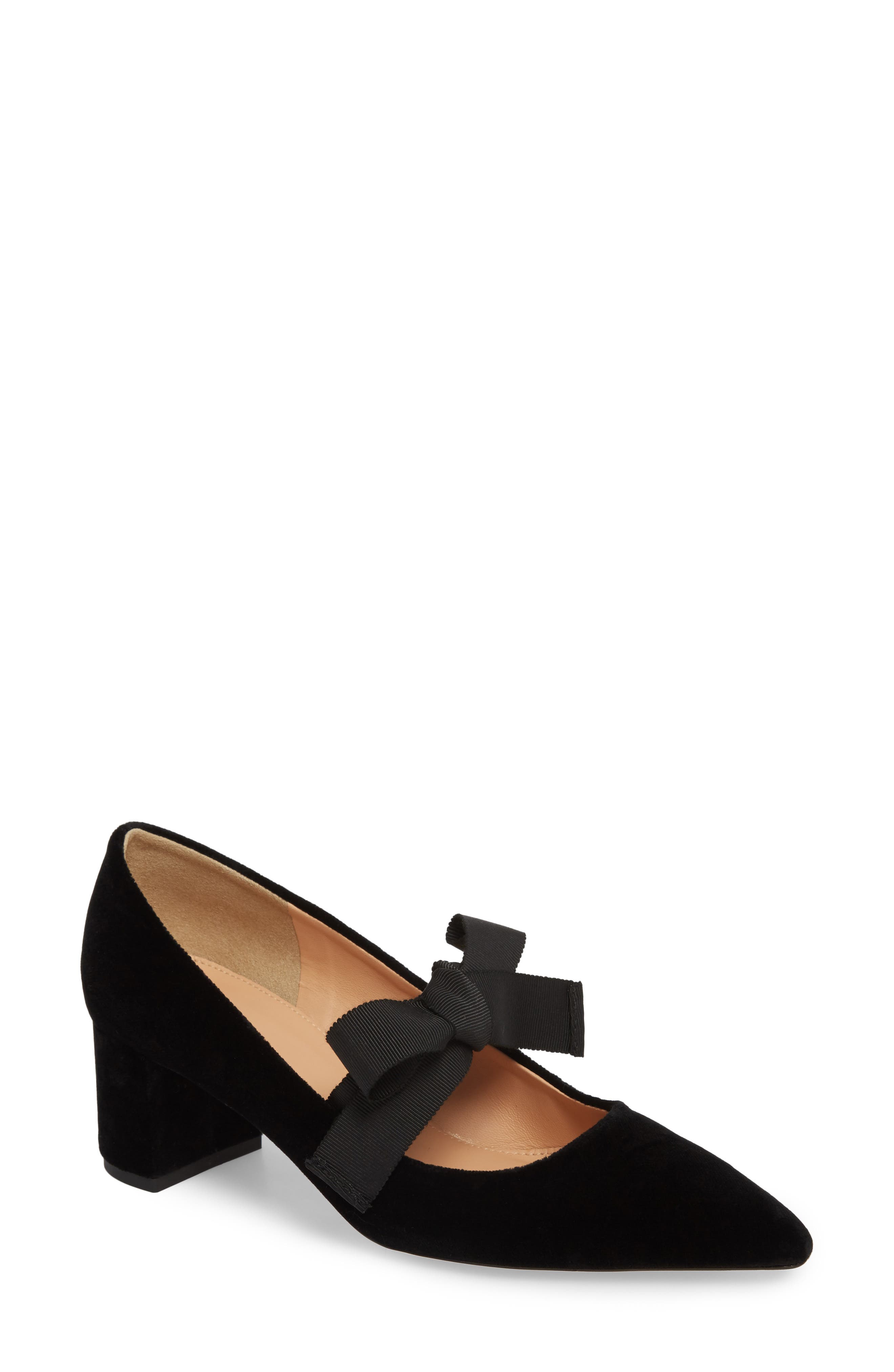 Elwood Velvet Bow Pump, Main, color, BLACK VELVET