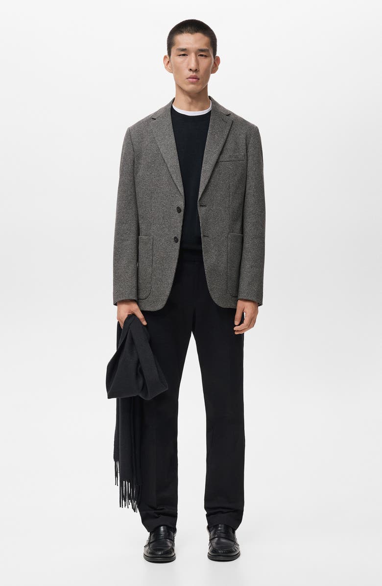 MANGO Slim Fit Blazer, Alternate, color, Medium Heather Grey