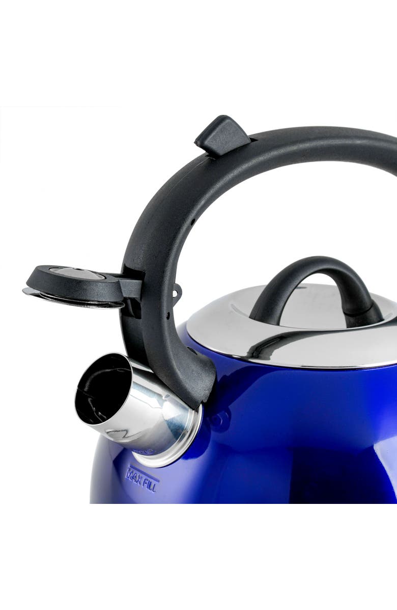 Mr. Coffee Flintshire 1.75 Quart Whistling Stovetop Tea Kettle, Alternate, color, Blue