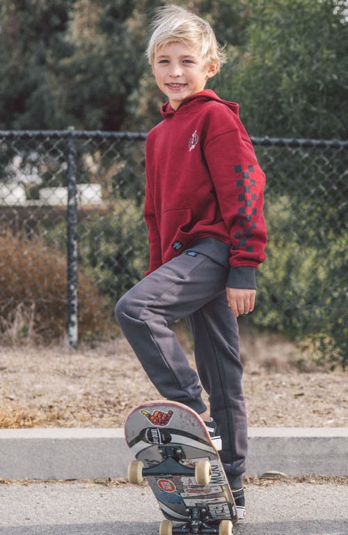 Feather 4 Arrow Kids' Hadley Moto Cotton Blend Hoodie In Burgundy