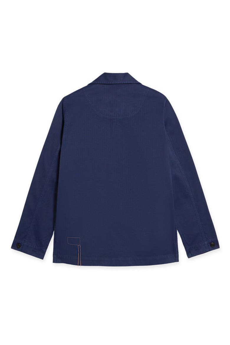 Solomon Herringbone Cotton Overshirt, Alternate, color, Indigo Rinse