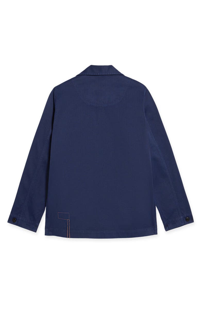 Fortela Solomon Herringbone Cotton Overshirt, Alternate, color, Indigo Rinse