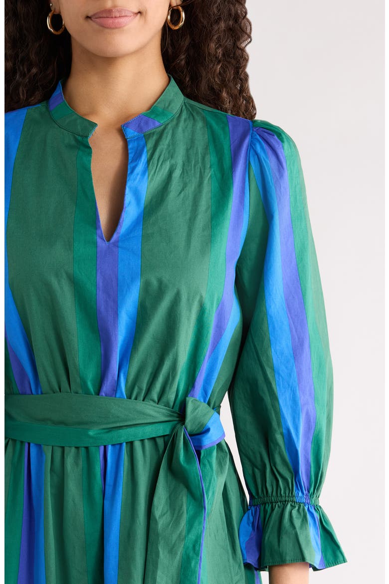 Dolary Stripe Senda Shirtdress, Alternate, color, EMERALD-BLUES