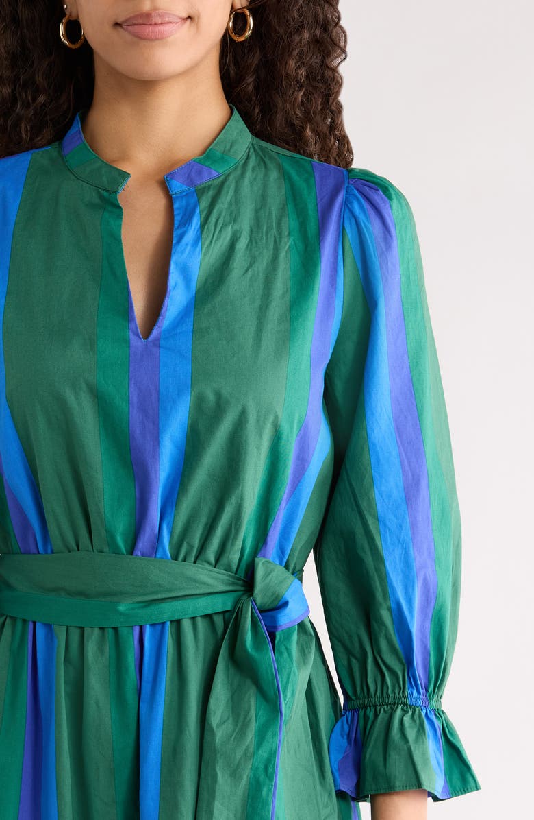 SUGARLIPS Dolary Stripe Senda Shirtdress, Alternate, color, Emerald-Blues
