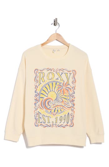 Roxy Poster Crewneck Sweatshirt In Neutral