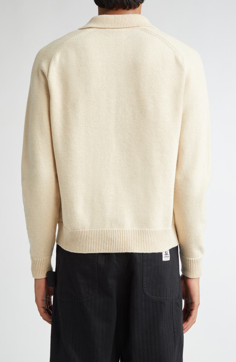 Bode Manhattan Wool Polo Sweater, Alternate, color, Cream
