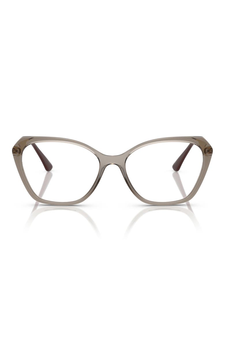 52mm Cat Eye Optical Glasses, Main, color, TRANSPARENT BROWN