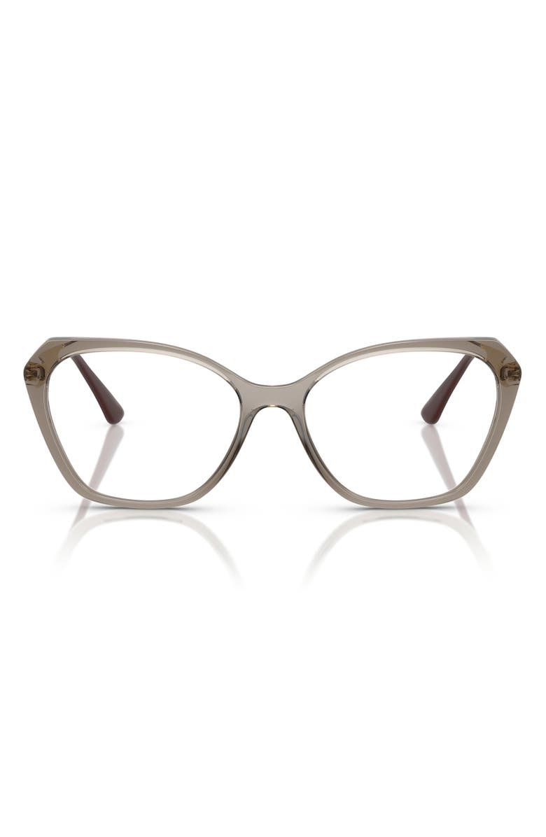 VOGUE 52mm Cat Eye Optical Glasses, Main, color, Transparent Brown